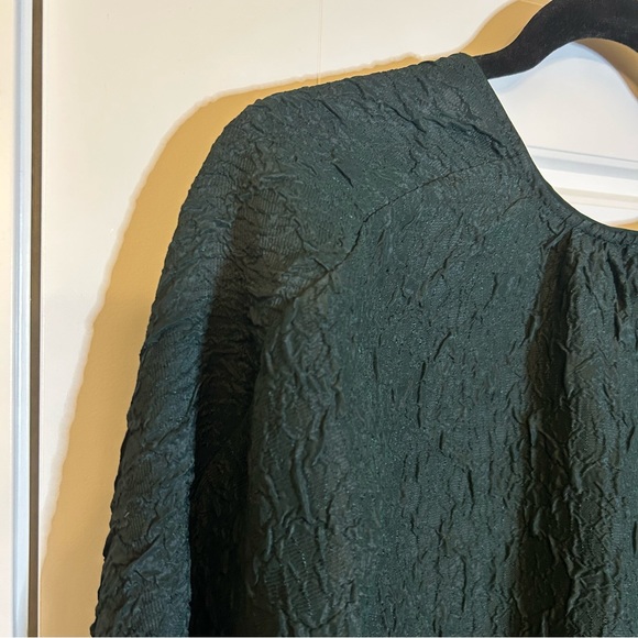 ARITZIA WILFRED PEPLUM BLOUSE IN DARK GREEN CROSSOVER FRONT SIZE SMALL - Picture 11 of 14
